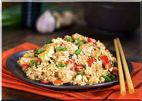 Fried rice is also easily prepared at home