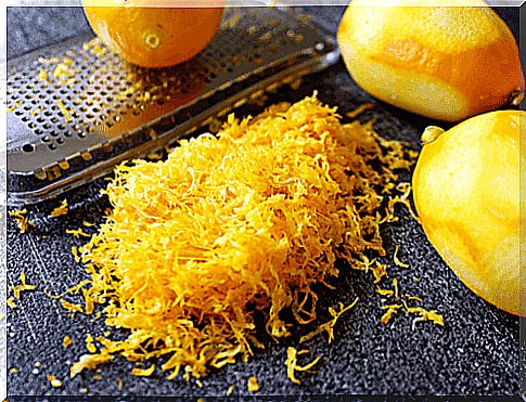 grated lemon zest