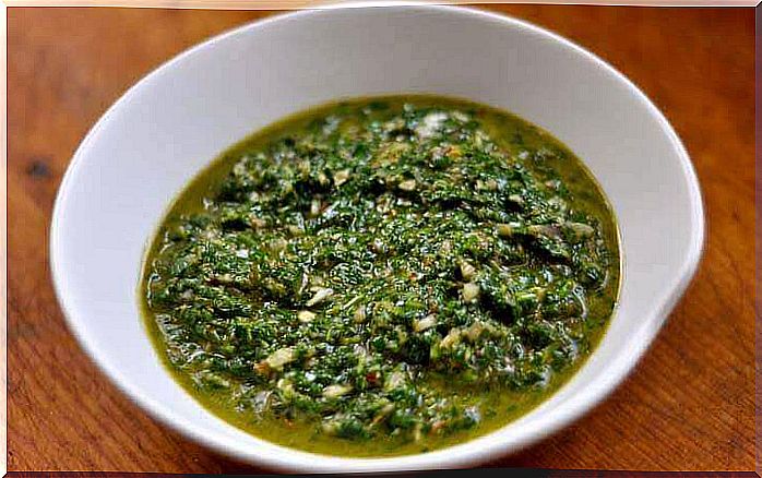 Chimichurri is a tasty sauce that you can make yourself.