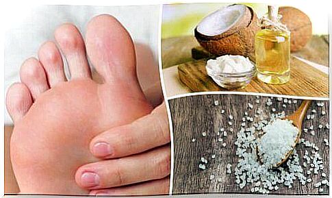 Pedicure with coconut oil and salt removes calluses