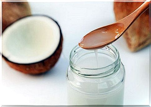 mix the coconut oil with a wooden spoon