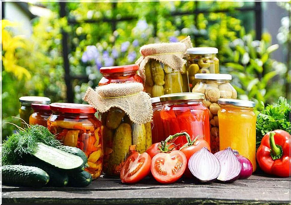 Various canned foods.