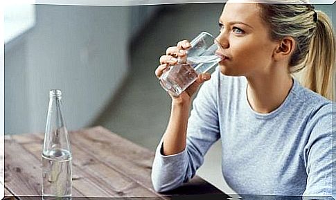 woman drinking water